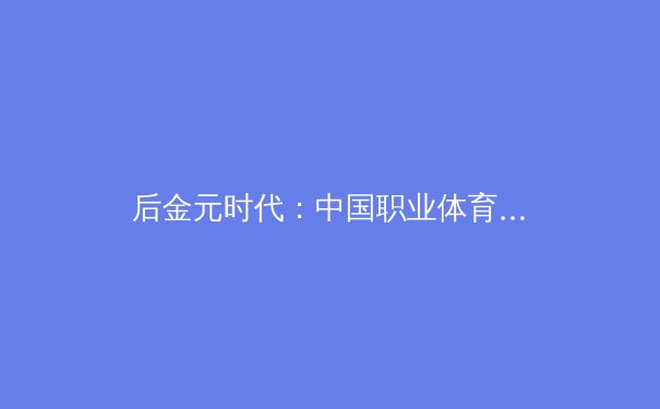 后金元时代：中国职业体育的理性重构与价值回归 - 3